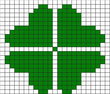 Counted cross stitch chart - green quarterfoil