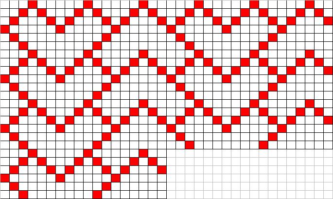 Counted cross stitch chart - heart pattern