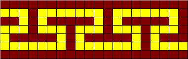 Counted cross stitch chart - brown and yellow stripe