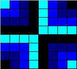 Counted cross stitch chart - blue square pattern