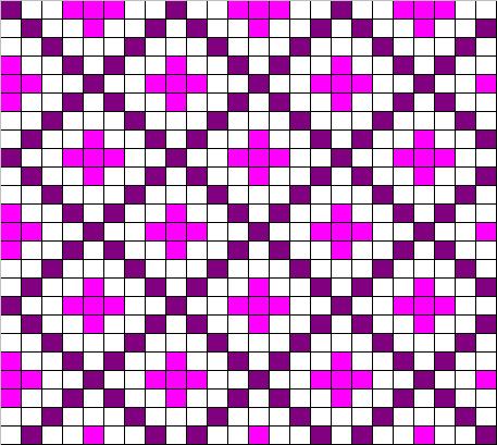 Counted cross stitch chart - violet diamonds