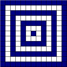 Counted cross stitch chart - blue squares