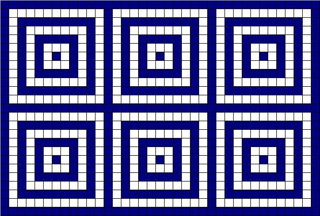 Counted cross stitch chart - blue boxes