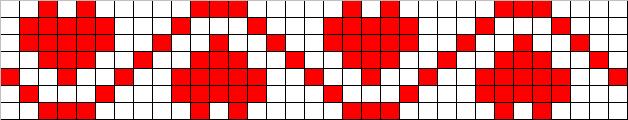 Counted cross stitch chart - red heart border