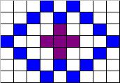 Counted cross stitch chart - blue and violet pattern