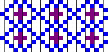 Counted cross stitch chart - blue and violet pattern