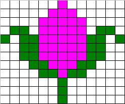 Counted cross stitch chart - pink flower