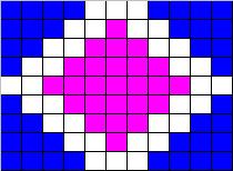 Counted cross stitch chart - pink and blue diamonds