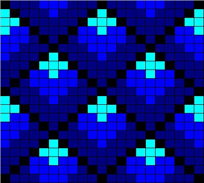 Counted cross stitch chart - blue diamonds