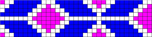 Counted cross stitch chart - pink and blue border